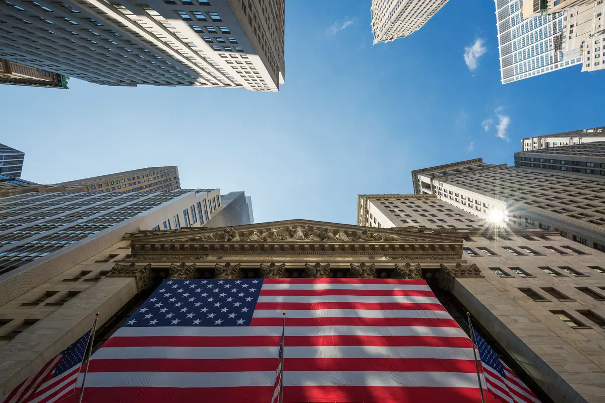 New York Stock Exchange på Wall Street, hjemsted for S&P 500-indekset